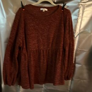 Peplum Sweater. Maroon